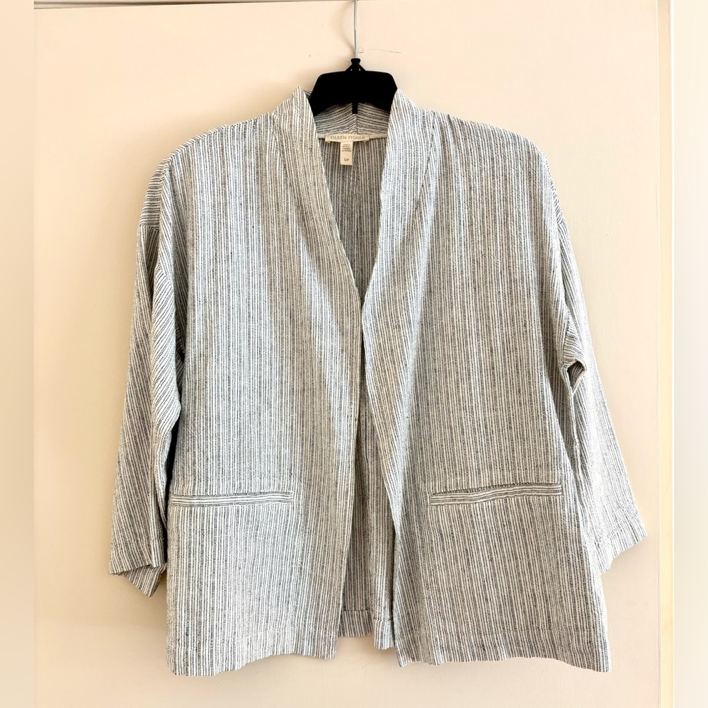 Eileen Fisher Black and White Textured Jacket